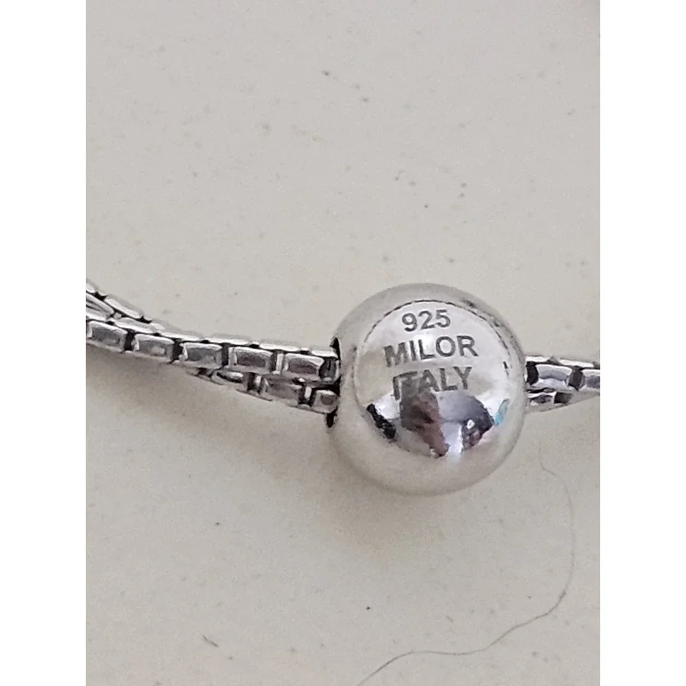 Vintage Milor 925 Sterling Silver Rope Chain 5mm Adjustable Necklace 18